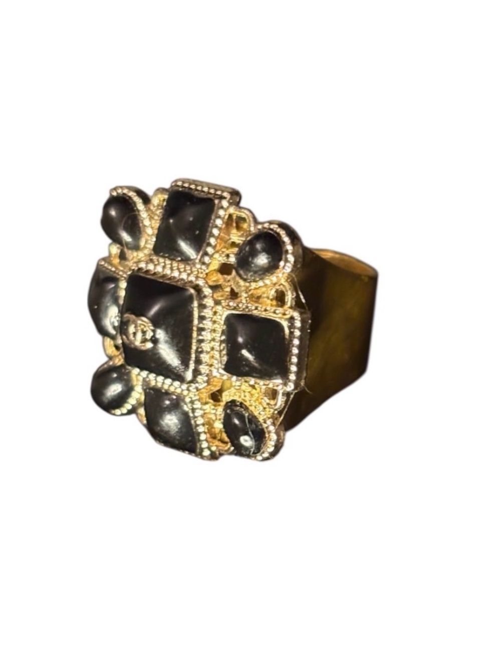 Upcycled CC  Button Cocktail Ring - Picture 6 of 7